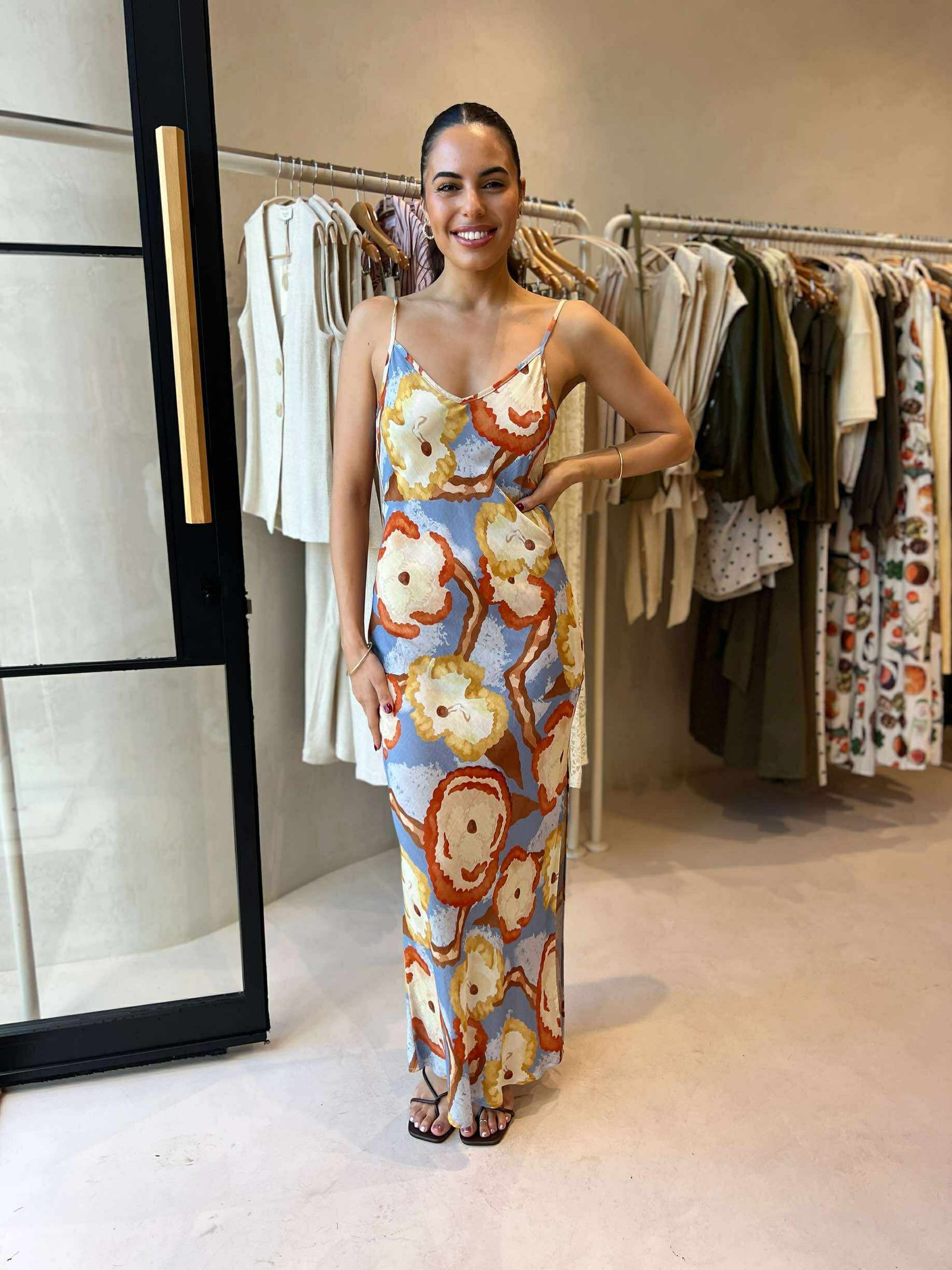 UNLINED MAXI DRESS - ABSTRACT FLORAL