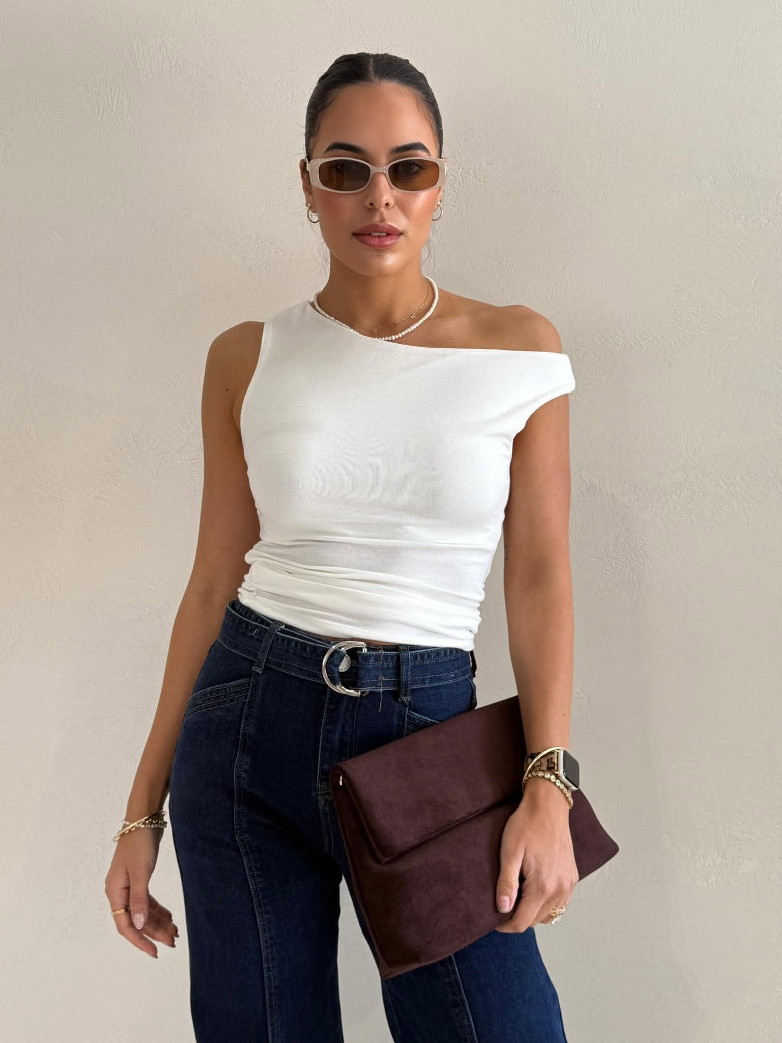 OFF SHOULDER TOP- VINTAGE WHITE