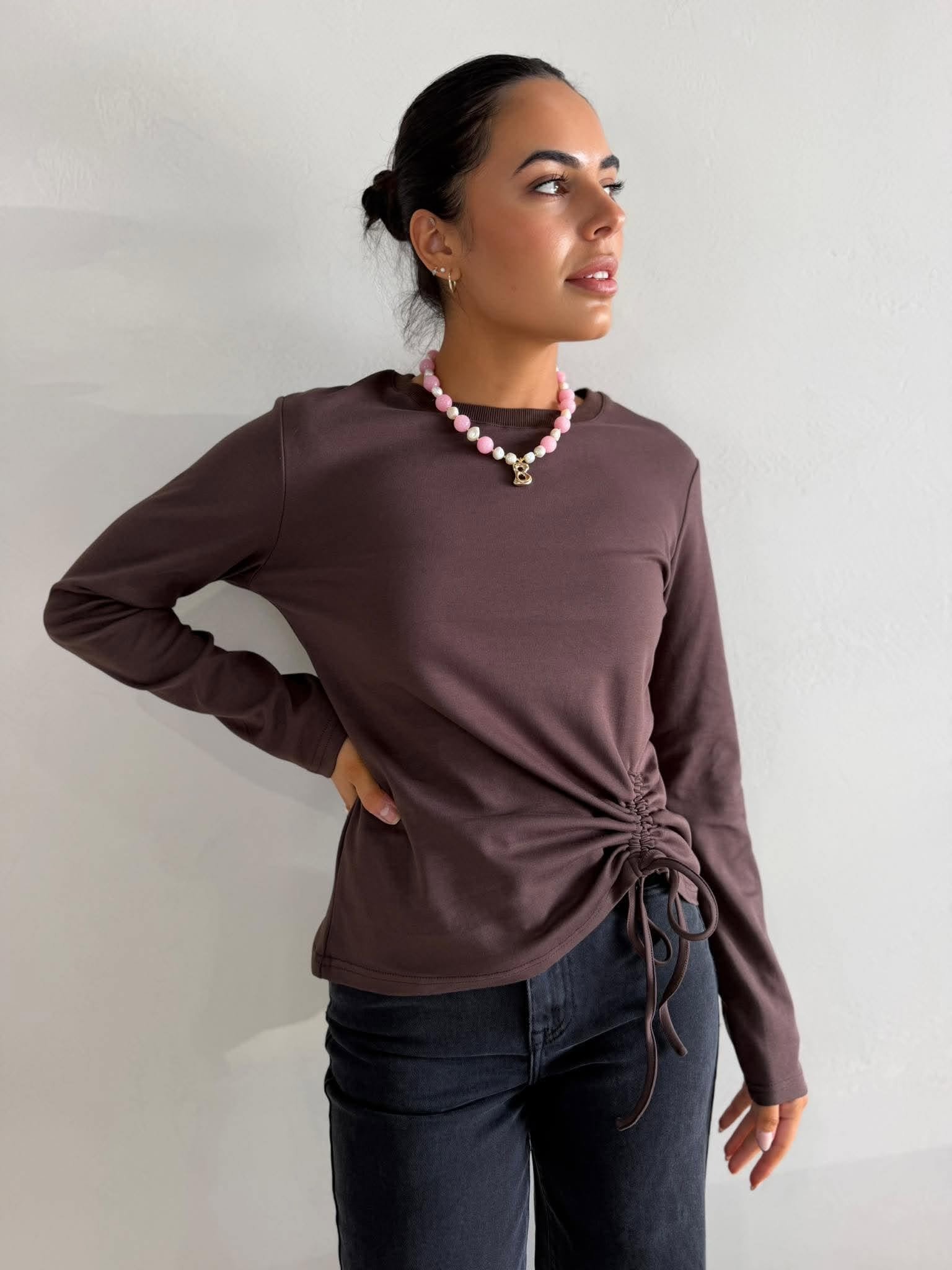 SLEEVE TOP- CHOC