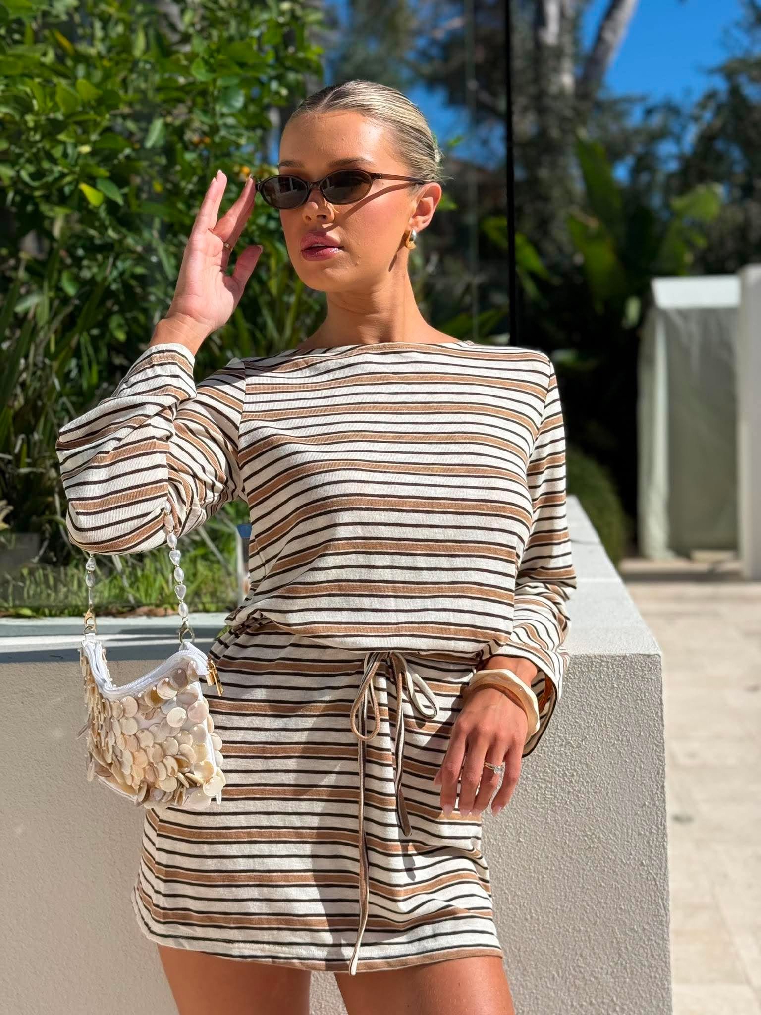 UNLINED MINI DRESS- CABANA STRIPE